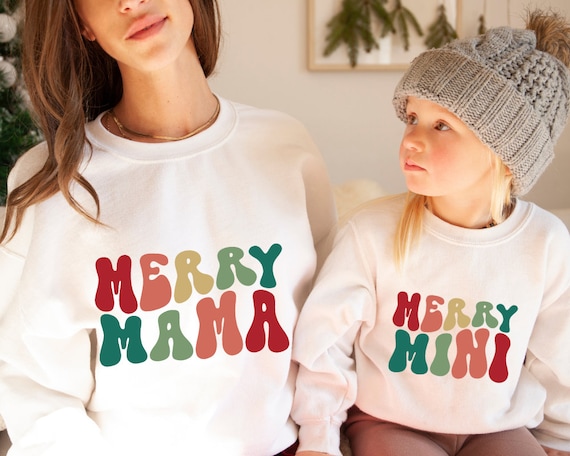 Xmas Sweater Mommy and me Christmas Sweaters Christmas shirt Mama Mini Holiday matching sweaters Mommy and Me Mom Christmas