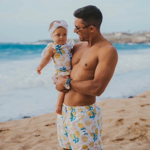 Tenue papa et moi, maillot de bain familial, maillot de bain père et fille, maillot de bain familial assorti, maillot de bain assorti, cadeau de papa, cadeau de maman