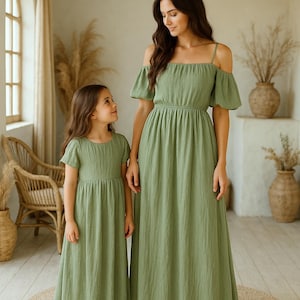 Mom and Me Green Dress - Etsy Australia