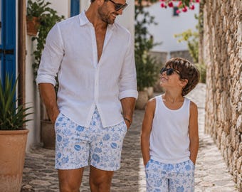 Bijpassende vader-zoon zwembroek, Daddy and Me-zwemshort, gezinsbadkleding