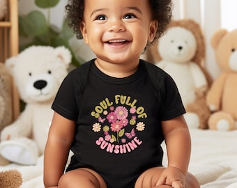 Soul full of Sunshine Newborn Bodysuit | Cute Baby Bodysuit | Gift Newborn Bodysuit | New Baby Gift | Retro Baby Romper |Boho Baby Bodysuit