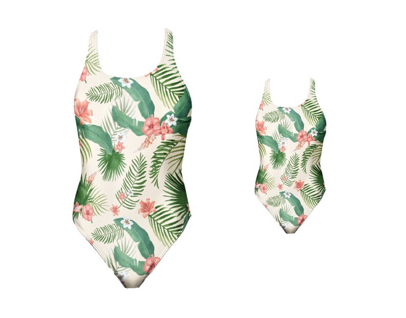 Tropical swimsuit,Swimsuit Family matching swimsuits matching mother daughter swimsuit mom gift matching swimwear Mommy and me Swimsuit