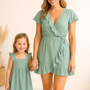 Sage Green Matching Dresses Mommy and Me - Etsy
