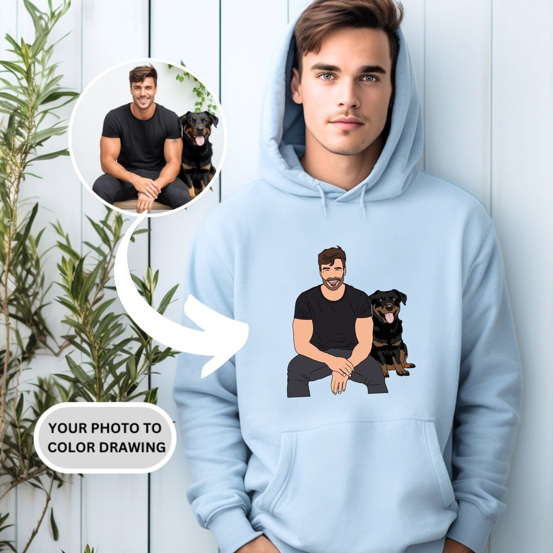 Custom Pet Portrait Hoodie Custom Dog Hoodie Personalized Etsy