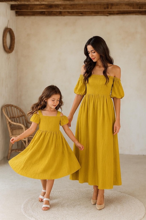 elegant mommy and me dresses Beige Mommy and me dress, Mommy and me dress photoshoot, Mother daughter matching dress, Mommy and me dresses