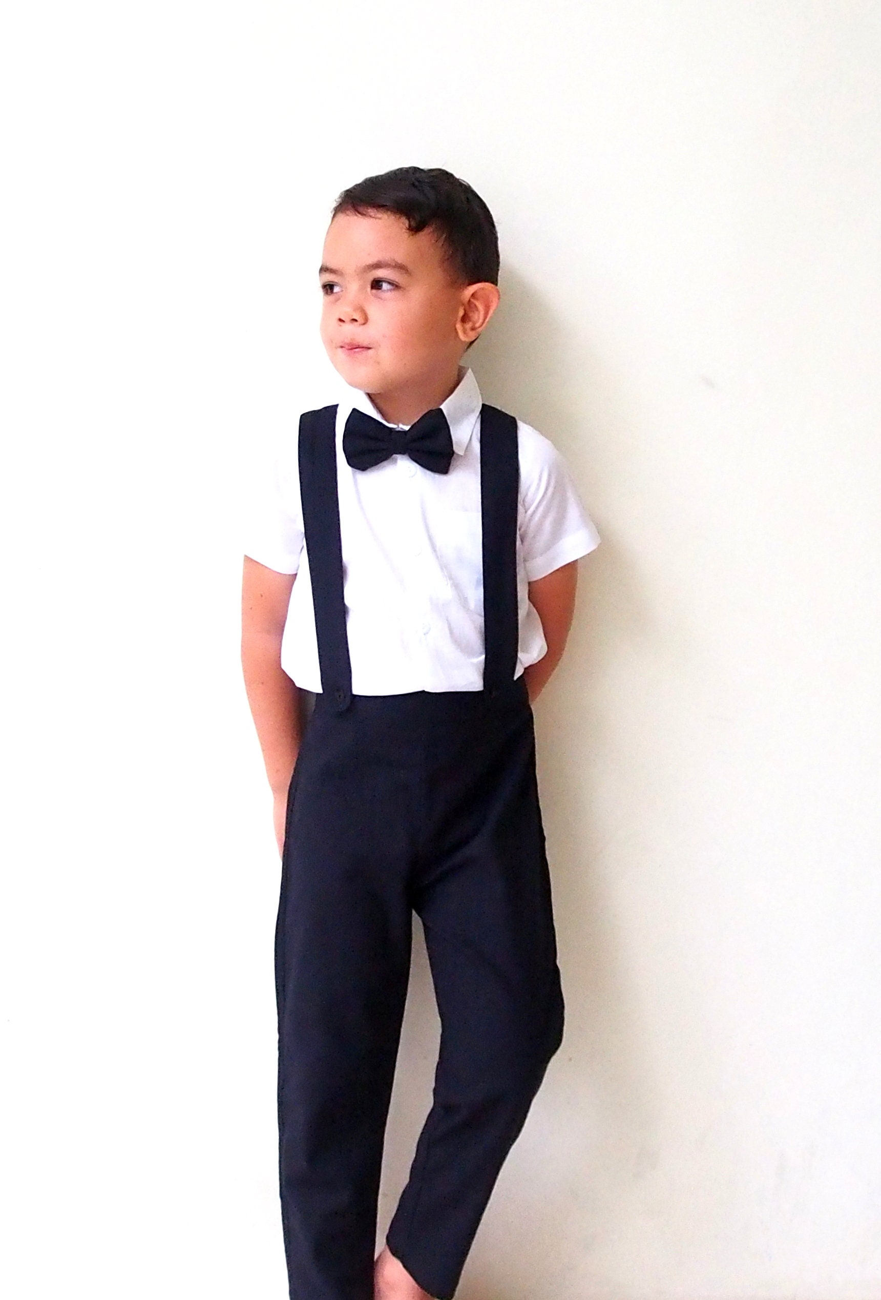 4 pcs. Boy Linen Suit Black Boy Suit Christening Outfit | Etsy