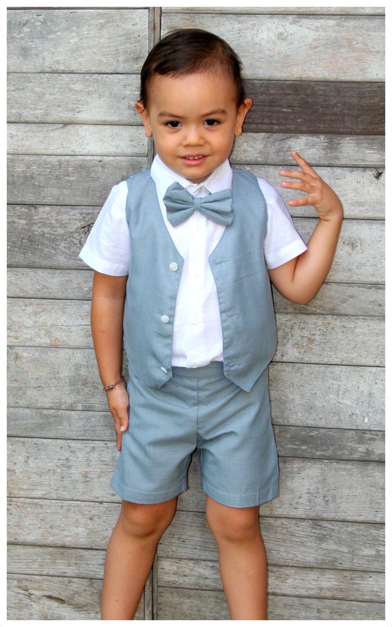 12m Boy Suspender Shortsgreyboy Suitpage Boy Etsy UK