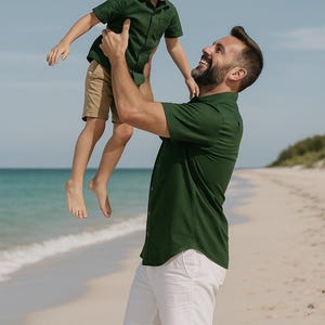 Father and Son Matching Shirts - Olive, Father and Son Outfit, Daddy
