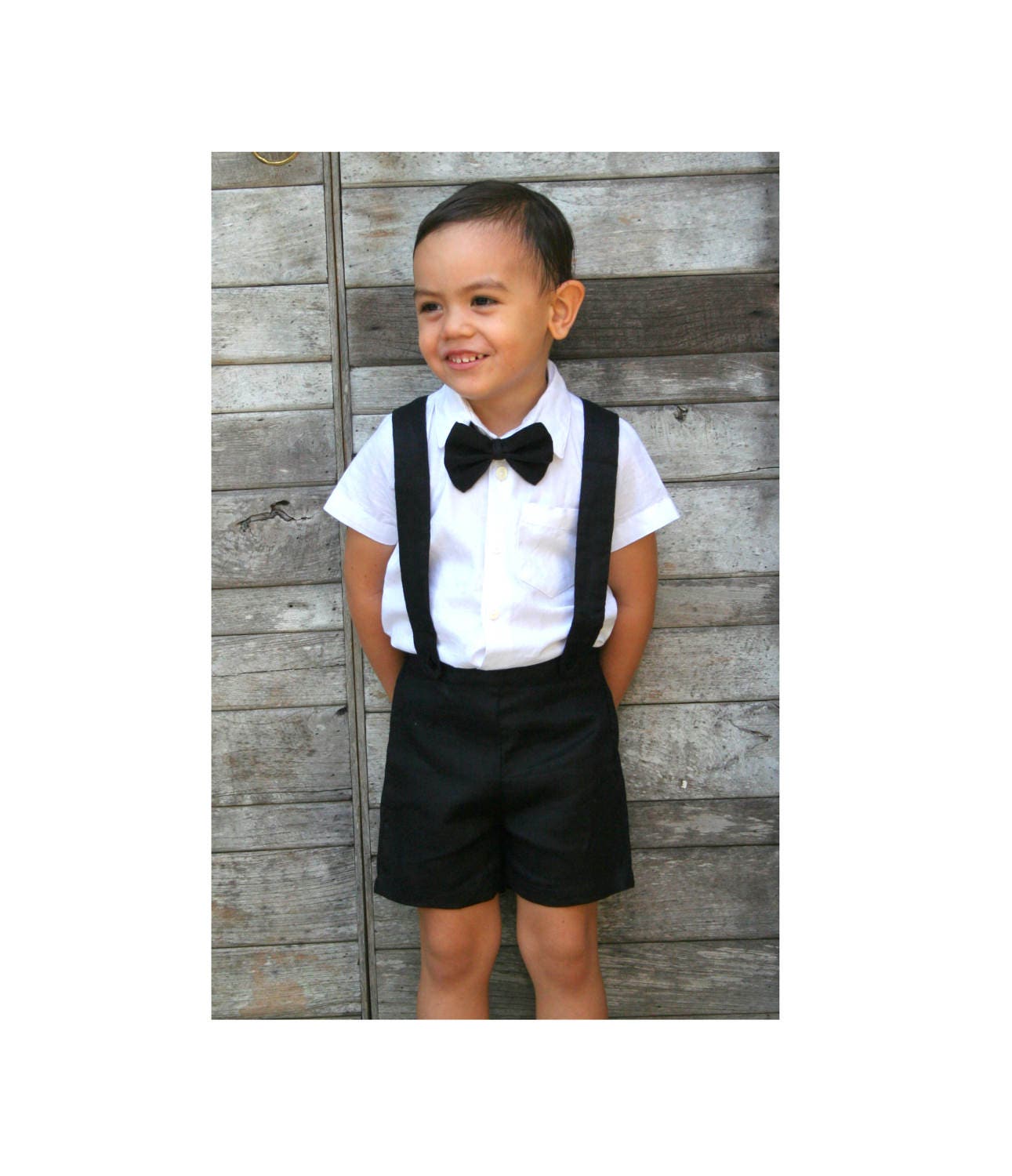 Boy Suspender ShortsBlack ONLY Linen ShortsPage Etsy