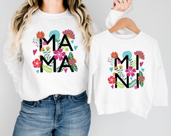 Mama & Mini Sweatshirt | Mommy and Me Outfit | Family Sweatshirts | Mama and Mini | Mom Daughter matching Sweater | Mommy and me | Mom Gift