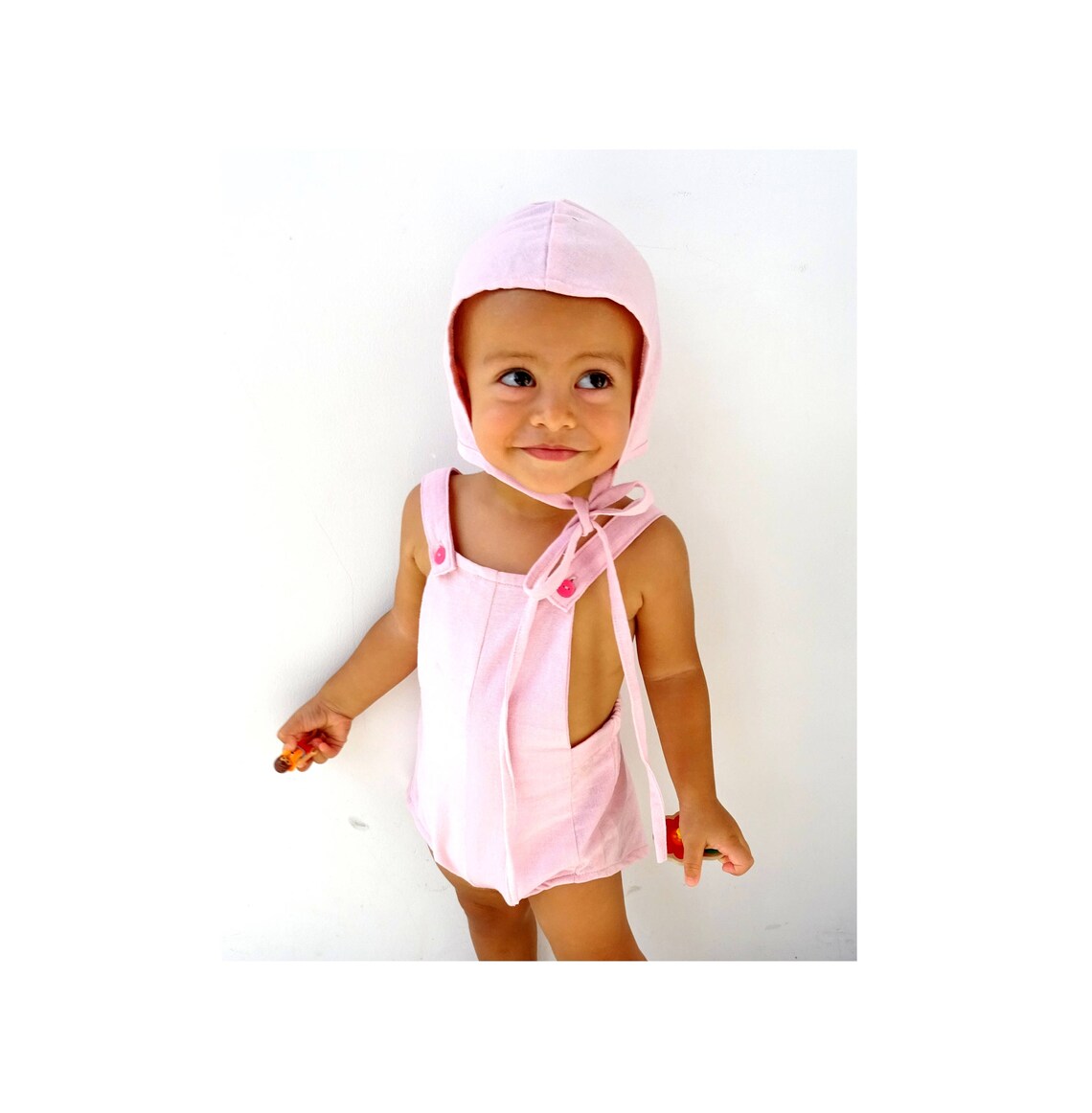 Baby Linen Romper Blush RomperUnisex Etsy