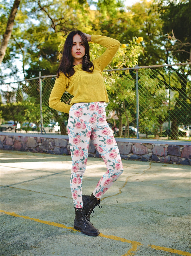 Mommy Daughter Outfit Mommy and Baby Matching,Rose leggings,Flower leggings,floral leggings Mommy and Me Sets Mommy and Me Leggings