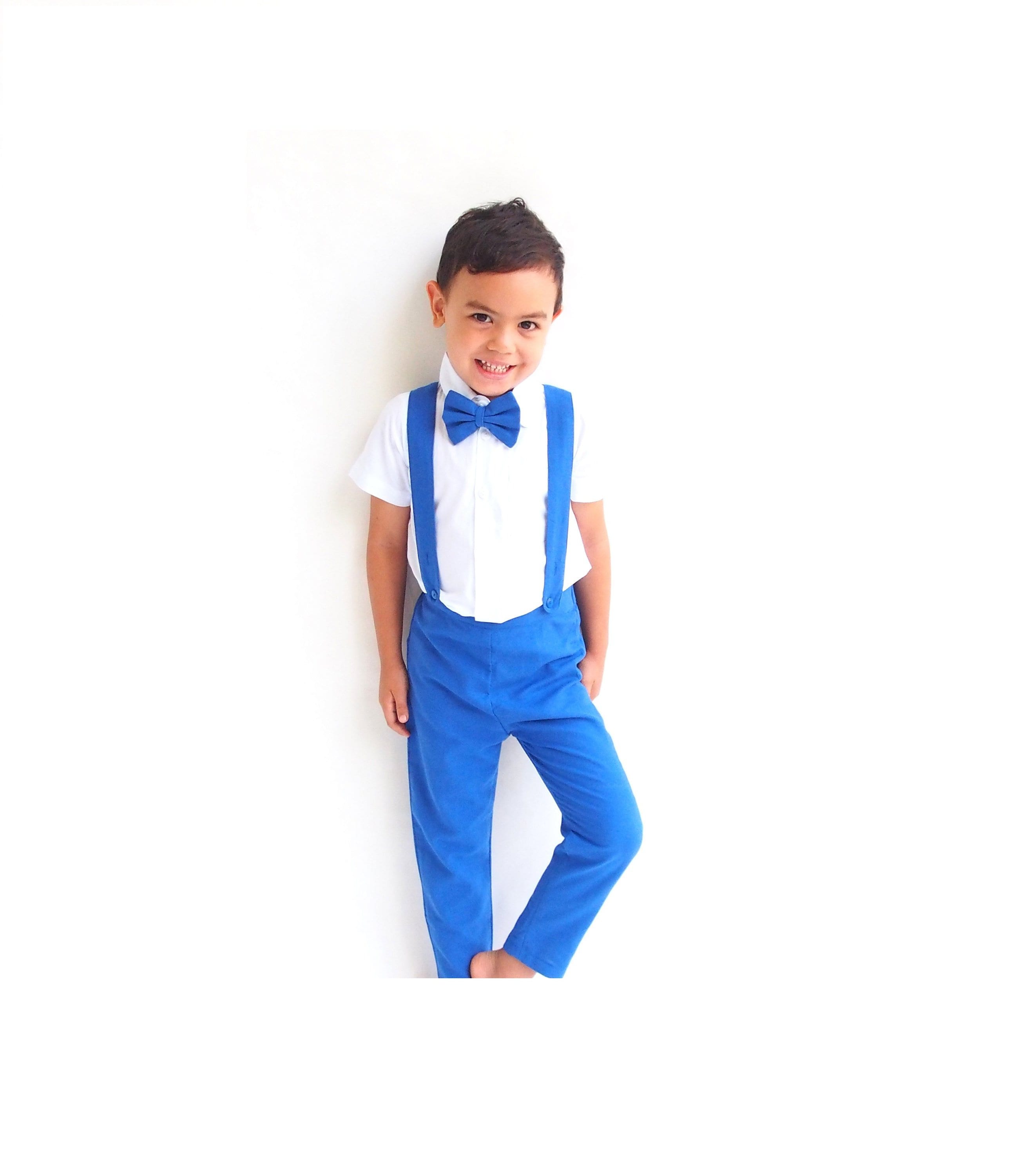 Pale Blue Trousers Suspenders and Bow Ties