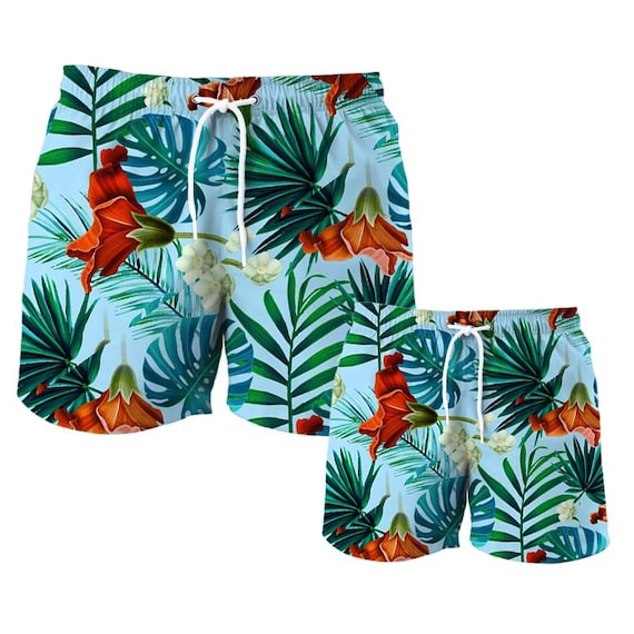 Beachwear Father And Son Matching Swim Shorts Matching Swim Trunks
