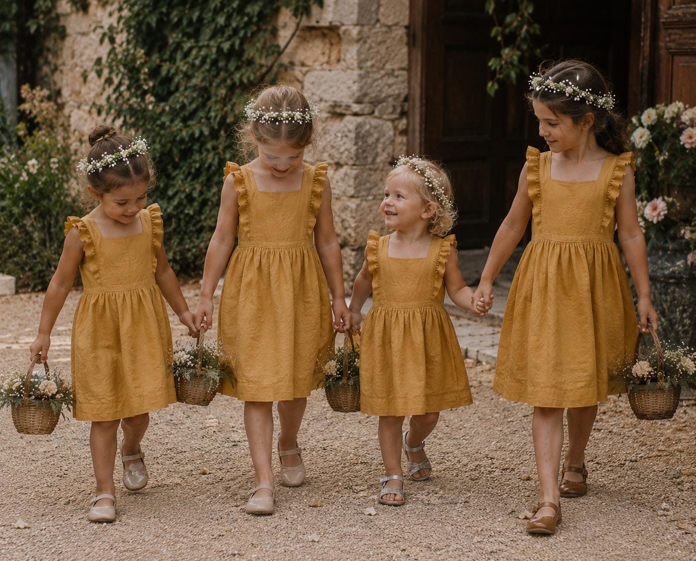 Linen Flower Girl Dress, 100% Linen Dress for Girls, Rustic Wedding Dress, Junior Bridesmaid Dress, Linen Wedding Dress for Girls