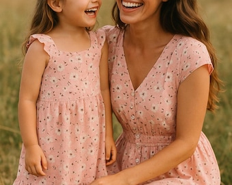 Pink Mommy and Me dresses, Mommy & Me matching Outfits, Pink Mom Daughter Dress, Mother Daughter Dress, Mommy and Me Gift, Mother's day gift