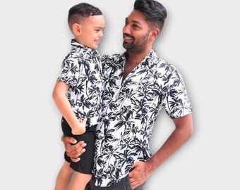 Father and son matching shirts, Tropical Daddy & Me Shirts, Dad Son matching Hawaiian Shirts, Dad and Son Matching Button Down Shirts