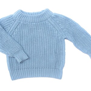 Mommy and me Outfit, blue knitted Sweater ,Knitwear Jumper, Knitwear Sweater, Baby knitted Sweater,mother daughter matching,Matching sweater image 2
