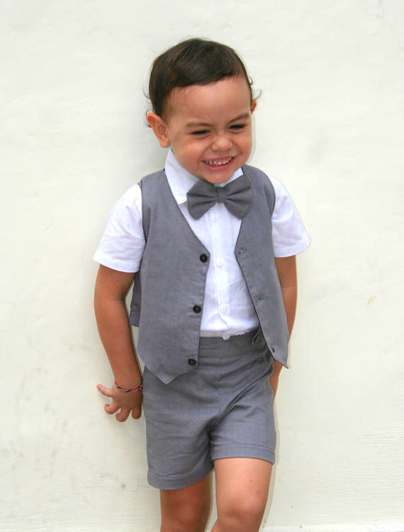 Boy Suspender Shorts Charcoal linen Shortspage Etsy