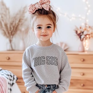 Big Sister Toddler Sweatshirt | Sister Toddler Crewneck Pullover | Pregnancy Announcement Crewneck | Cute Kids Pullover | Big Sister Gift