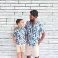 Father and son matching shirts, Tropical Daddy & Me Shirts, Dad Son matching Hawaiian Shirts, Dad and Son Matching Button Down Shirts product logo