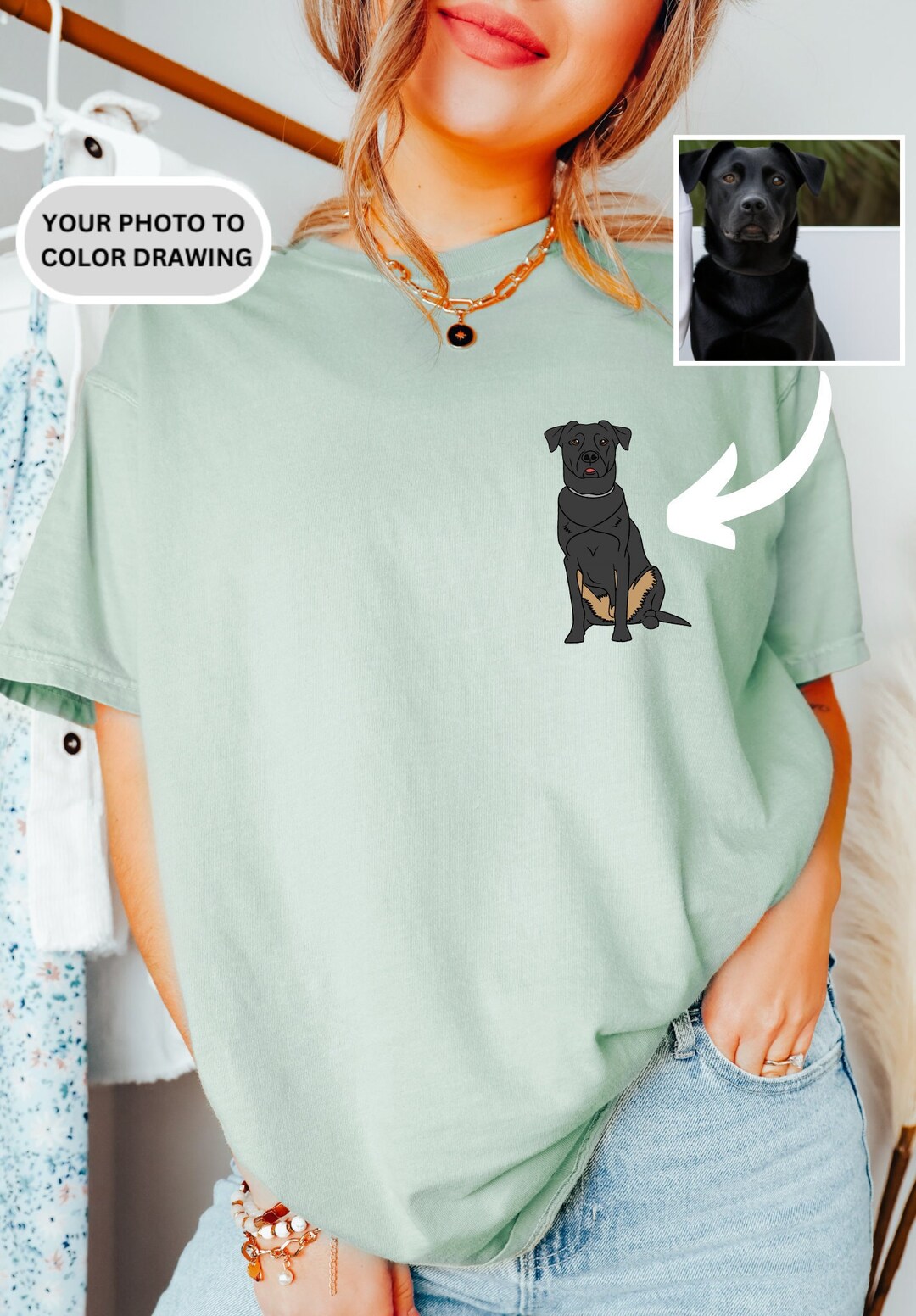Custom Pet Portrait Shirt Custom Dog Shirt Personalized Dog Etsy