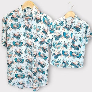 Father and Son Matching Shirts, Tropical Daddy & Me Shirts, Dad Son
