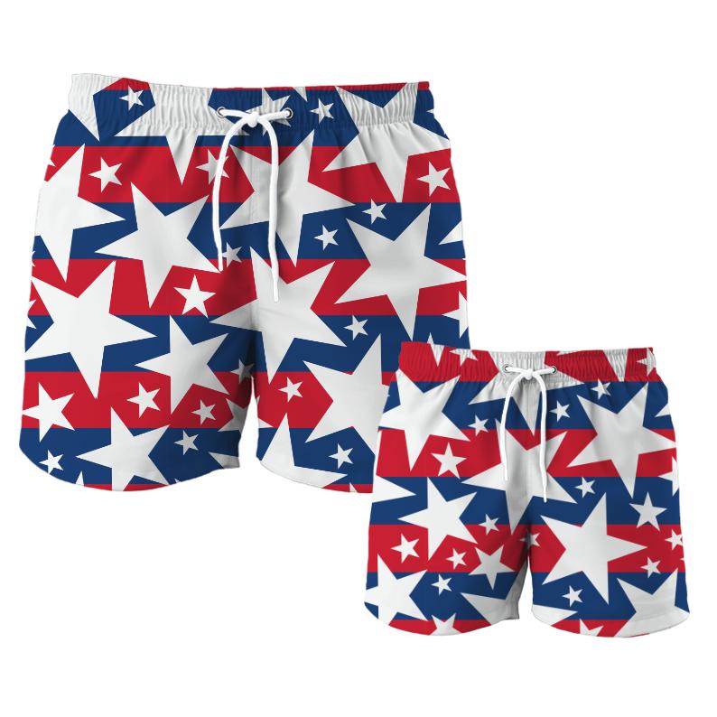 Boys Swim Trunks 2-12 Years - Mallard Ducks Pattern Board Shorts With Mesh Lining