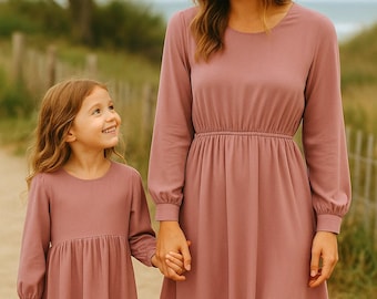 Pink Mommy and Me dresses | Mommy and Me matching outfits | Mother & Daughter Dresses | Mom Daughter Autumn Dress