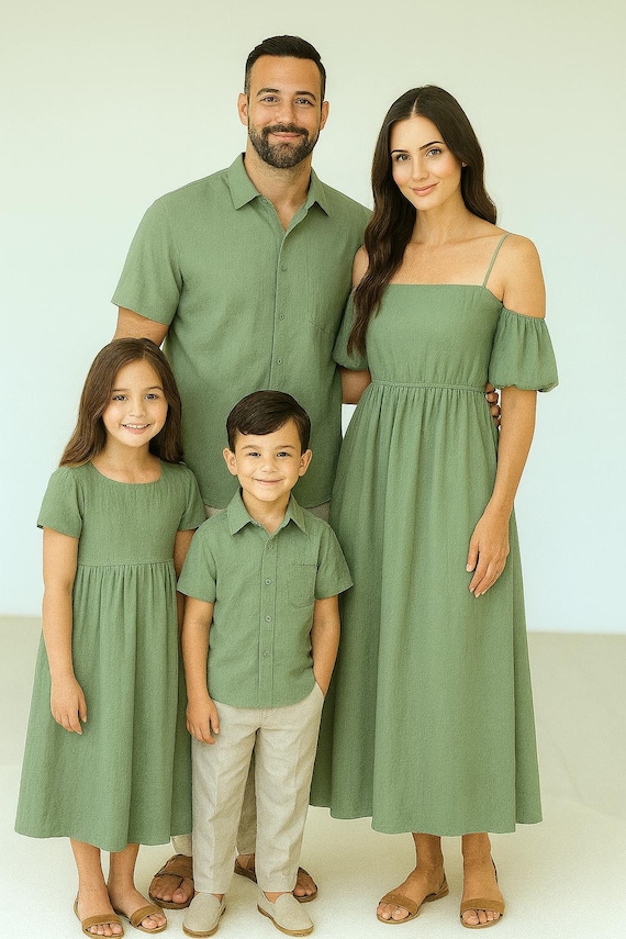 olive green dress family photos What to Wear for Newborn Family Photos