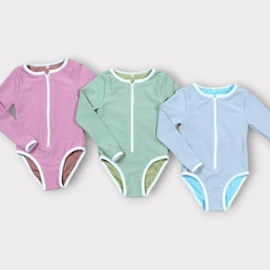 Mommy and me Swimsuit, matching mother daughter swimsuit, matching Rash guard swimsuit, Matching long sleeved swimsuits, Eco rib swimsuit,