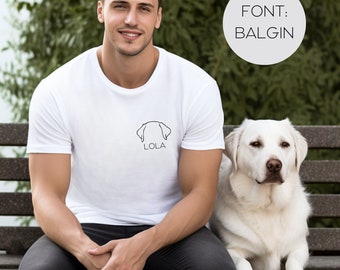 Custom Pet Portrait Shirt, Custom Dog Shirt, Personalized Dog Shirt with Name, Dog Ears Shirt,Dog Mom Gift, Dog Dad Gift, Pet Gift,Pet Lover
