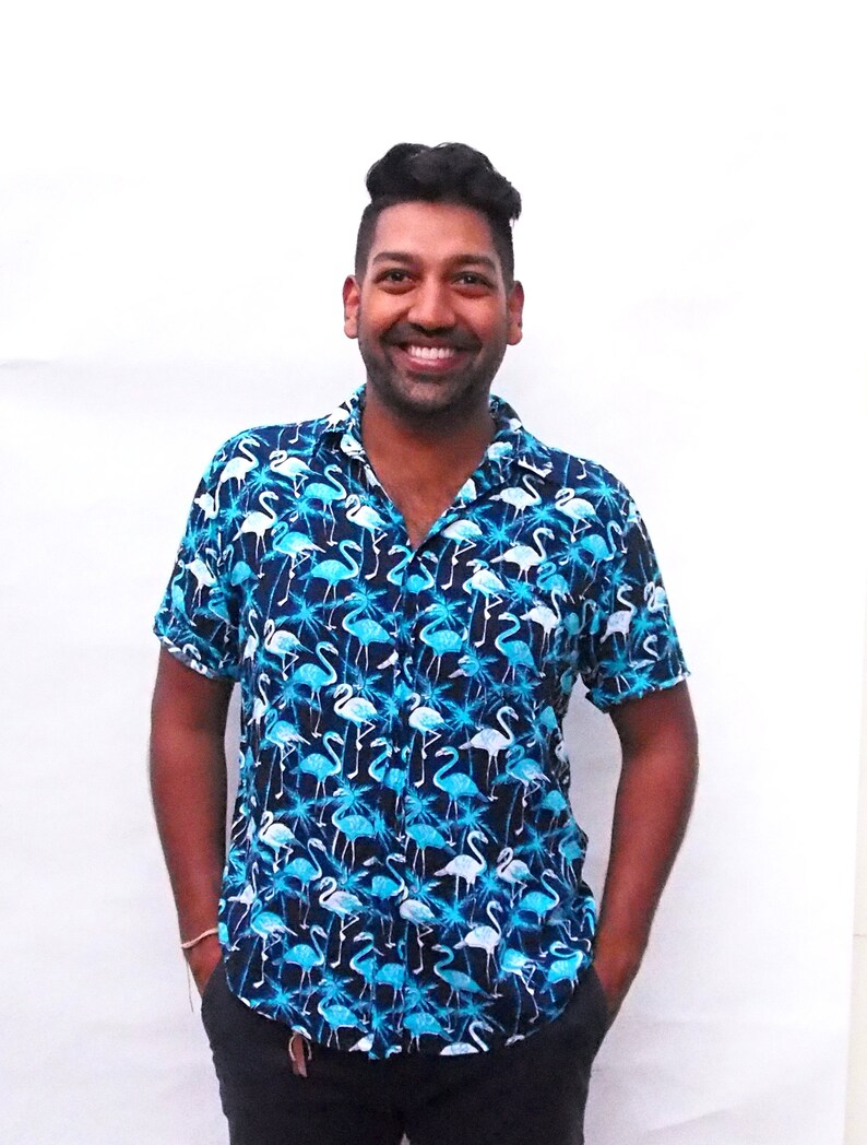 Flamingo Shirt Men Shirt Button Down Shirt Party Shirt | Etsy