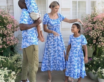 Bijpassende familie-outfit, bijpassende outfit mama en ik, outfit papa en ik, jurken mama en ik, Moederdagcadeau, vaderdagcadeau