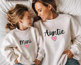 Personalizowane koszulki Ciotki i Ciotki, Najlepsze prezenty dla nowej ciotki, Bluza Ciotki, Bluzy Ciotki Mnie, Ciocia Siostrzeniec, Koszulki Ciotki Siostrzenicy