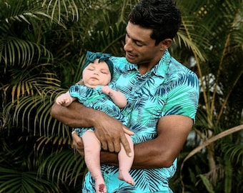 Father Son Matching Hawaiian Shirts, Matching Aloha Dress Shirts, Daddy and  Me Hawaii Shirts, Matching Father Baby Boy Outfit, Luau Shirts 