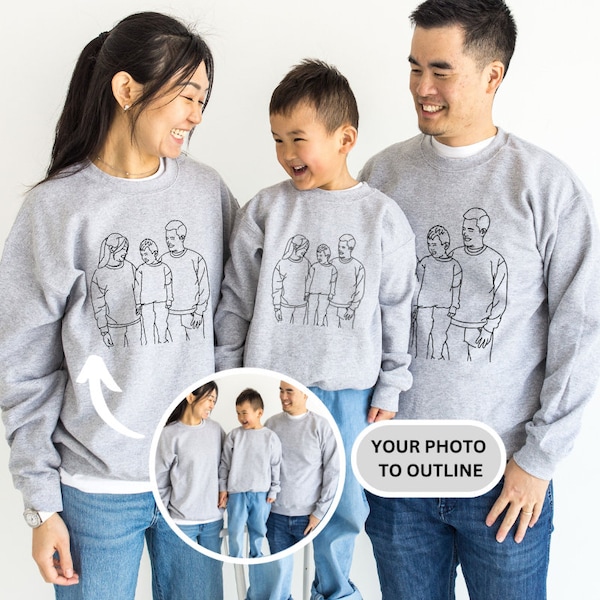 Custom Family Portrait Sweatshirt | Custom Portrait from Photo Sweatshirt | Personalized Family Gift | Custom Gifts | Mother's Day Gift