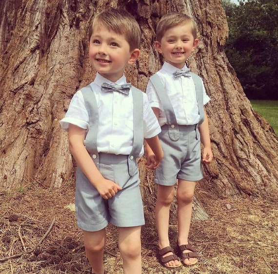 Boys grey wedding shorts hotsell