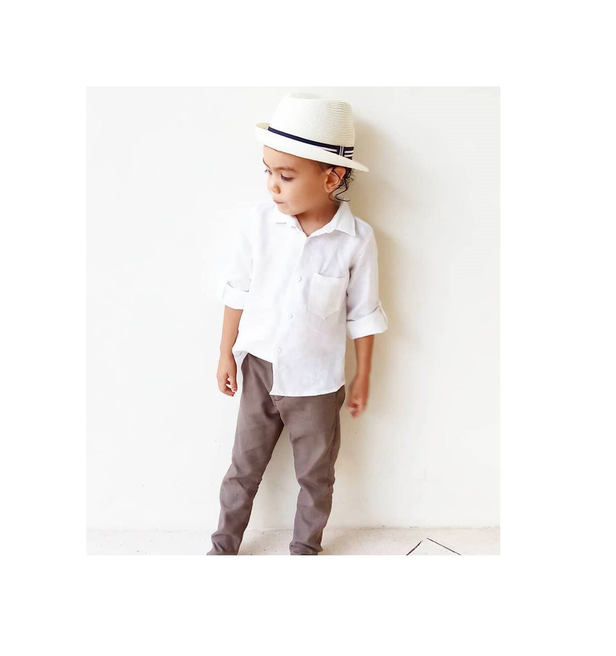 Boy Khaki Linen Pantsboy Pants Linen 