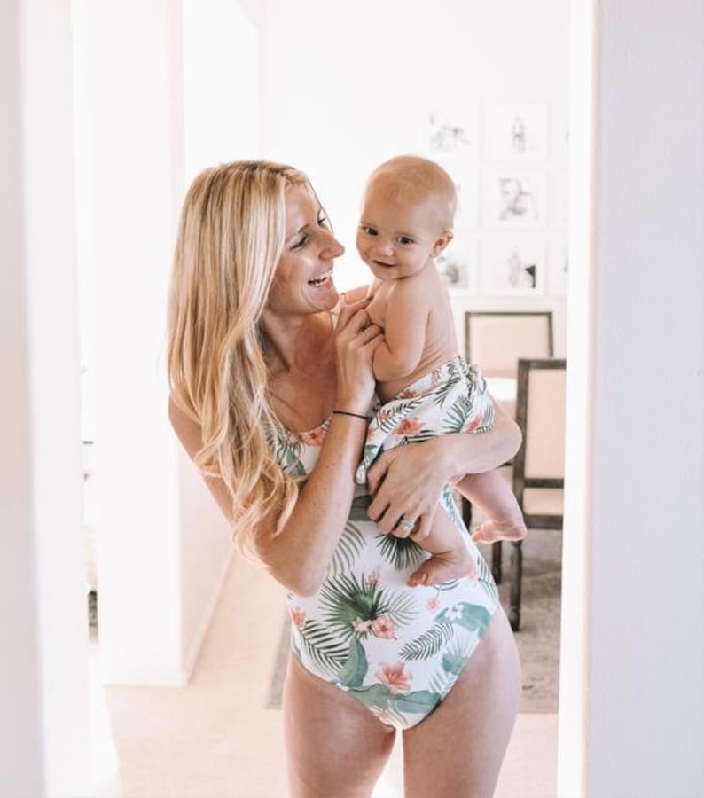 Tropical swimsuit,Swimsuit Family matching swimsuits matching mother daughter swimsuit mom gift matching swimwear Mommy and me Swimsuit