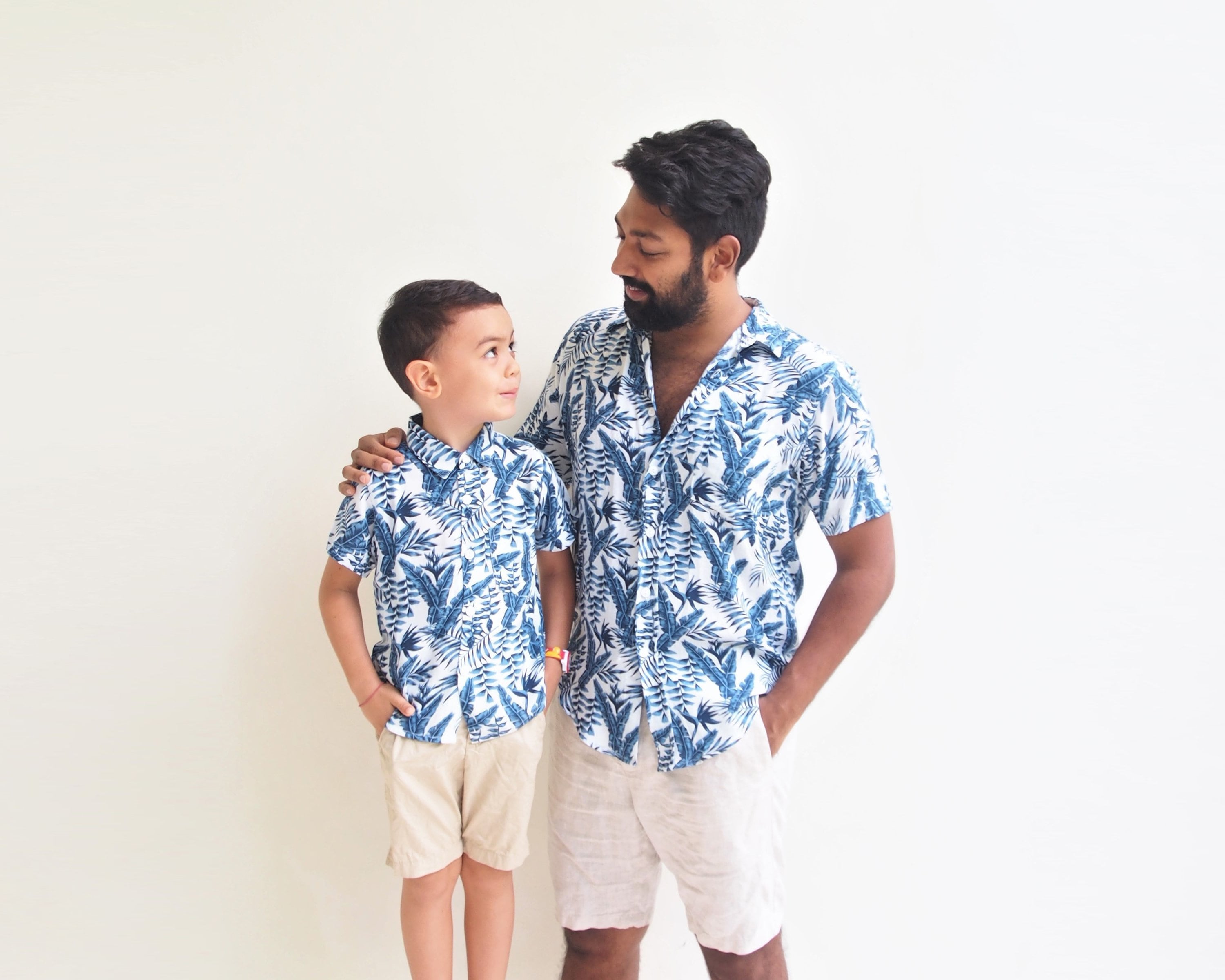 Father and Son Matching Shirts Tropical Leaf Father and Son - Etsy