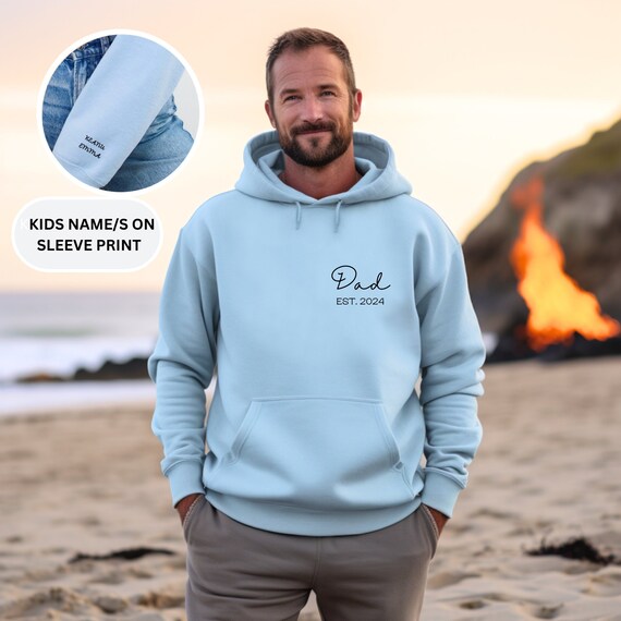 Dad Est 2024 Sweatshirt Custom Dad Est Sweatshirt Custom Dad Sweatshirt With Sleeve Print Personalized Dad Gift Father s Day Gift Etsy Canada