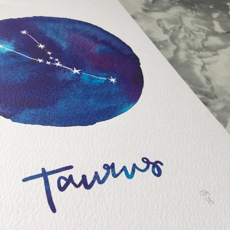 Taurus Kunstdruck Sternzeichen Sternbild Horoskop | Etsy
