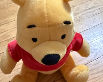 Vintage 2001 Fisher-Price Winnie the Pooh Plush Disney Bear Stuffed Animal 9” Mattel Classic Pooh Toy
