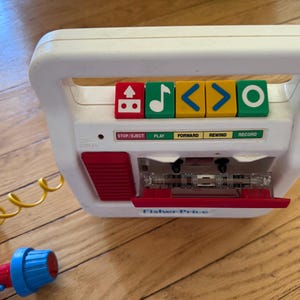 Vintage 1990 Fischer-Preis Kassettenspieler mit Mikrofon-Perfekter Arbeitszustand