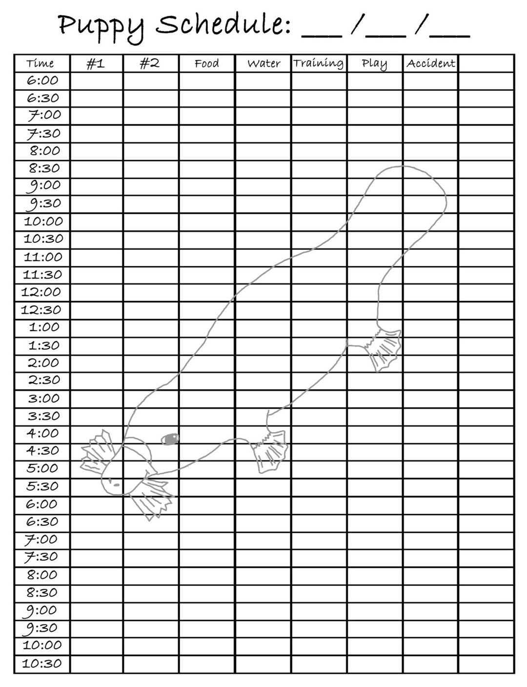 puppy-potty-training-chart-etsy for Free Printable Puppy Potty Training Schedule Chart Puppy Potty Training Chart - Etsy for Free Printable Puppy Potty Training Schedule Chart