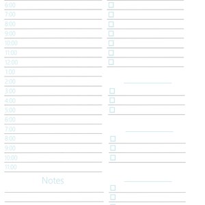 Daily Planner Inserts (personal, compact, A5, A4, letter, half-size): filofax, kikki k, printable, agenda image 2