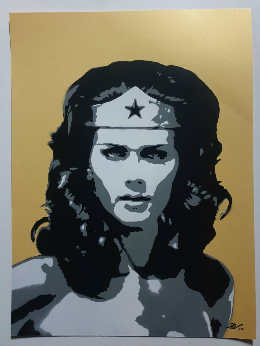 Stencil Art Lynda Carter's Wonder Woman Etsy