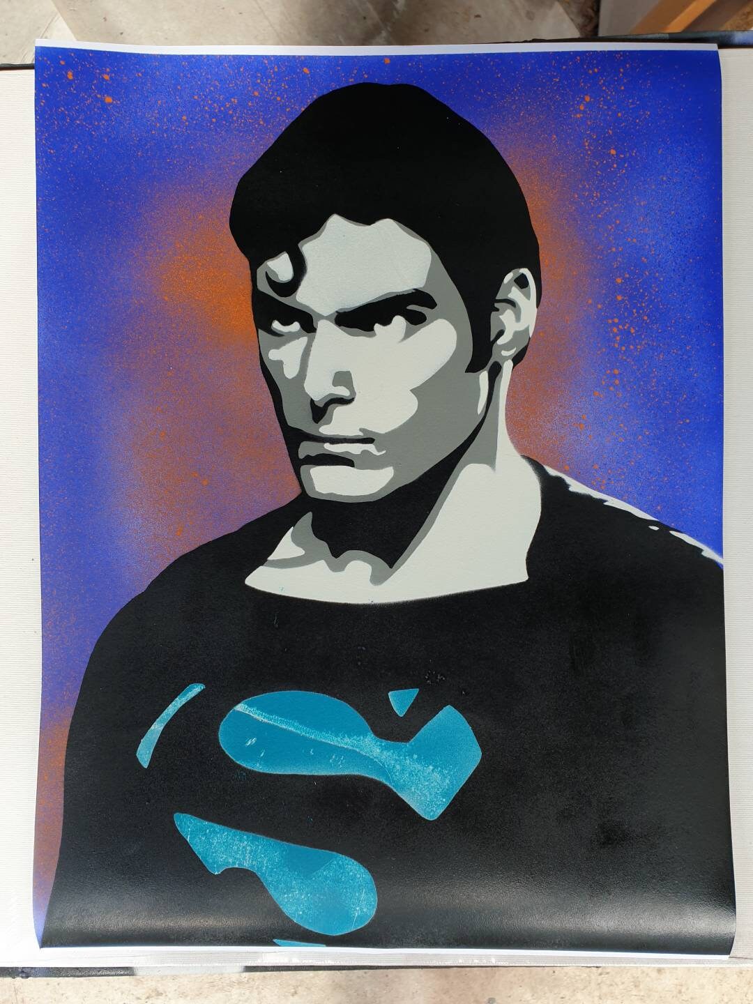 Stencil Art Christopher Reeve's Superman Etsy