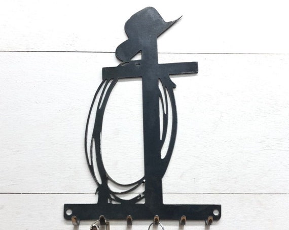 Cross Hat and Rope Metal Key Rack